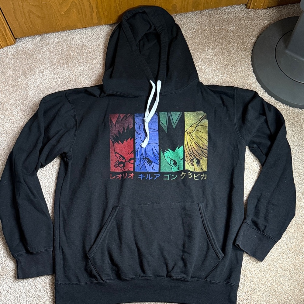 Hunter X Hunter Black Graphic Unisex Hoodie. Size Large